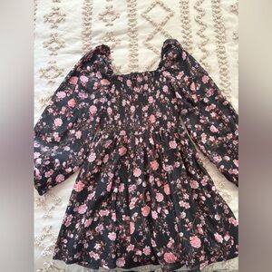 Francesca’s black Black Floral Dress Size XS